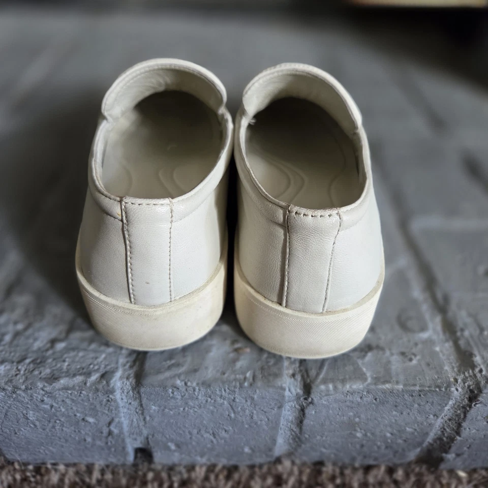 Mocasines sin cordones VINCE Ghita de cuero blanco roto talla 7 Foto 3 de 4