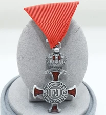 Austro-Hungarian Silver Cross of Merit 1849 Franz Joseph Order Medal Replica