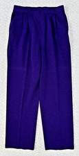 St John Collection by Marie Gray Pants Santana Knit Eggplant Purple Pleated Sz 4