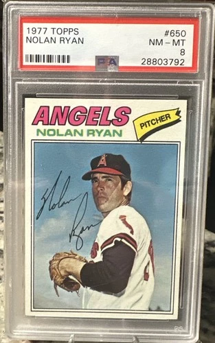 1977 TOPPS #650 NOLAN RYAN CARD CALIFORNIA ANGELS PSA 8 NEAR MINT-MINT BEAUTY
