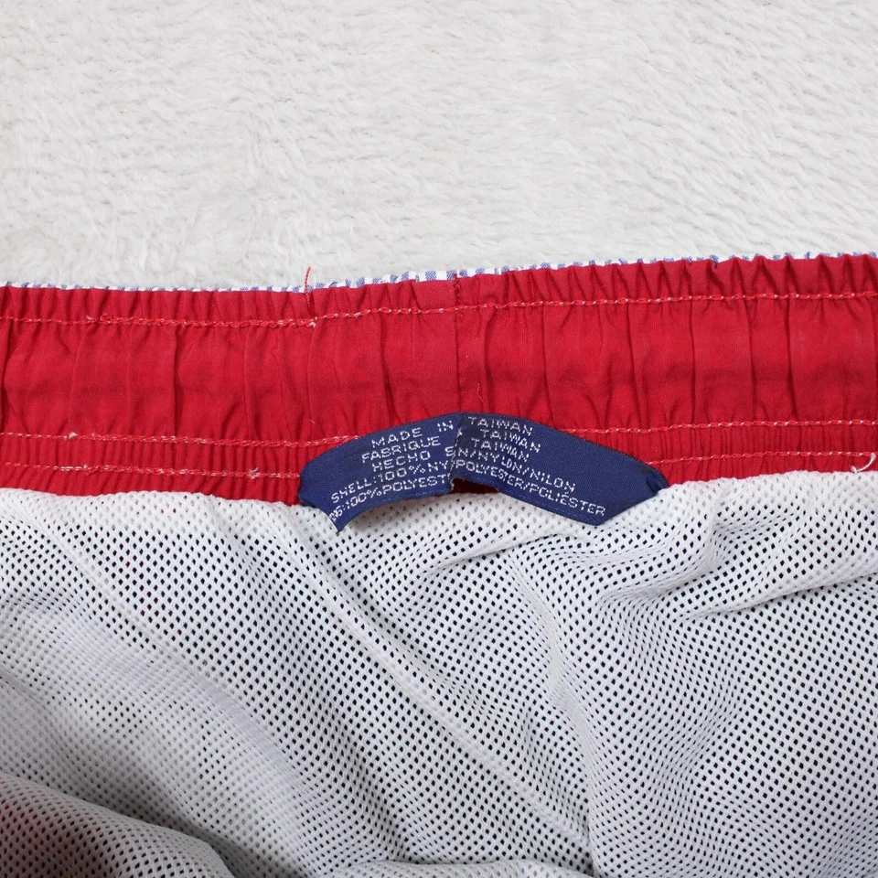 Tommy Hilfiger Bañador Pantalones Cortos Para Hombre L Negro Rojo Rayas Cintura EE. UU. Malla de Nylon Foto 4 de 4