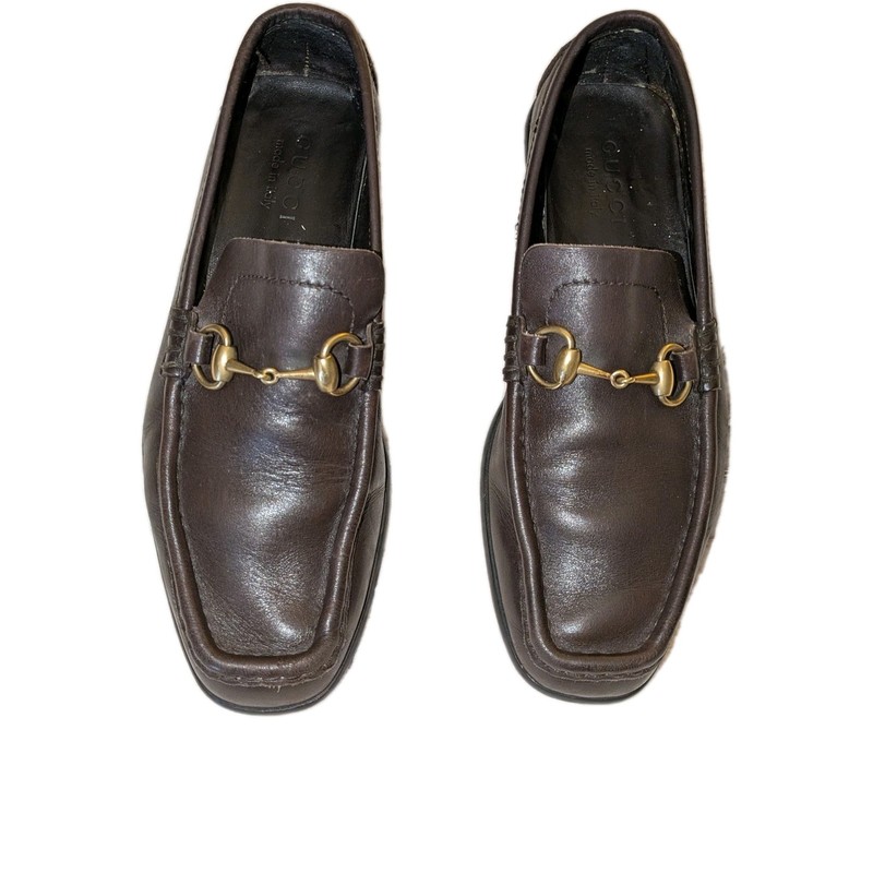 Vintage Gucci Men's Brown Dress Shoes- Size 6.5 D In Good Pre-owned Condition! 
