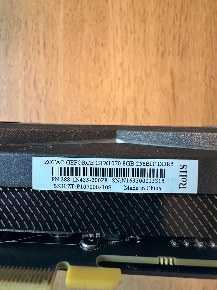 ZOTAC NVIDIA GeForce GTX 1070 8GB GDDR5 Graphics Card - ZT-P10700E-10S - Image 3 of 3