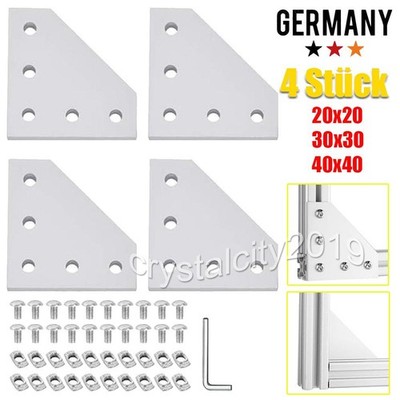 4 Stck Knotenblech Verbinderplatte für 2020/3030/4040 L-Form Platte Aluprofil
