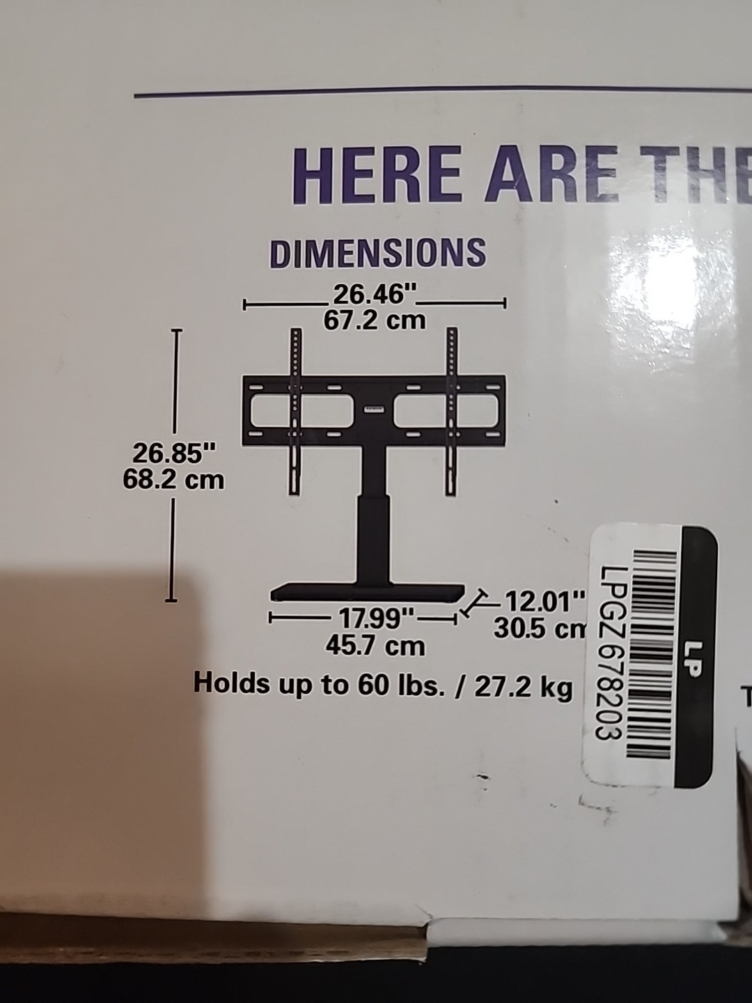 New Open Box SANUS Swiveling Black 32"-60" TV Base Mount Holds 60lbs ATVS1-B1