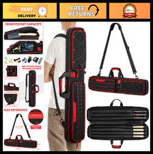 Soft Padded Pool Cue Case 3x4 / 5x5 Billiard Stick Holder Accessories Bag
