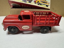 Rare Vintage San Marusan Toy Co Ford stake truck No 3565 Tin truck made in Japan