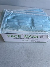 50 3-Ply Disposable Face Mask Non Medical Dispenser Box! Buy More Save More!!