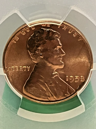 1958 Lincoln Cent Wheat Penny, Lustrous RED, PCGS MS 65 RD