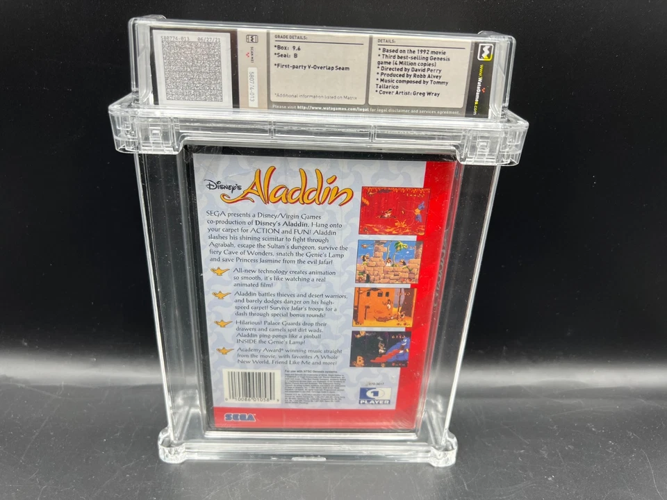 1st Print Disney's Aladdin Sega Genesis WATA 9.6 B FACTORY SEALED VGA - Image 2 of 4