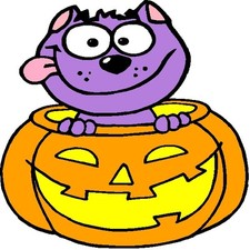 30 Custom Purple Halloween Cat Personalized Address Labels