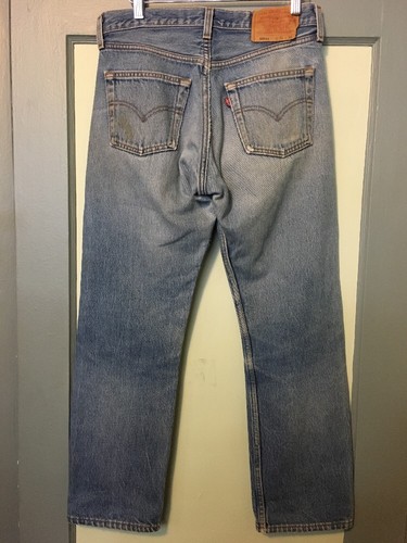 Vintage 80s 90s Jeans Levis 501 Botón Mosca Azul EE. UU. hombres 31-30 Jeans  Pantalones Fade Usado | eBay