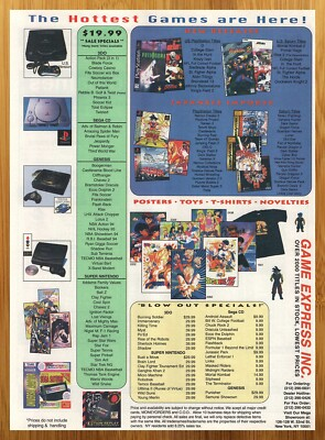 #ad 1996 Game Express Inc Print Ad Poster Dragon Ball Z PS1 3DO Video Game Art 90s $14.99