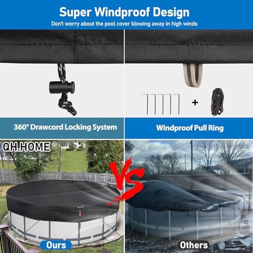 8Ft Round Pool Cover for Above Ground Pools, 500D Heavy Duty Pool Covers 8 FT eBay