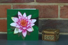 5 Waterlily Print Greeting Cards Water Lily Print Notelet Water Lily Cards