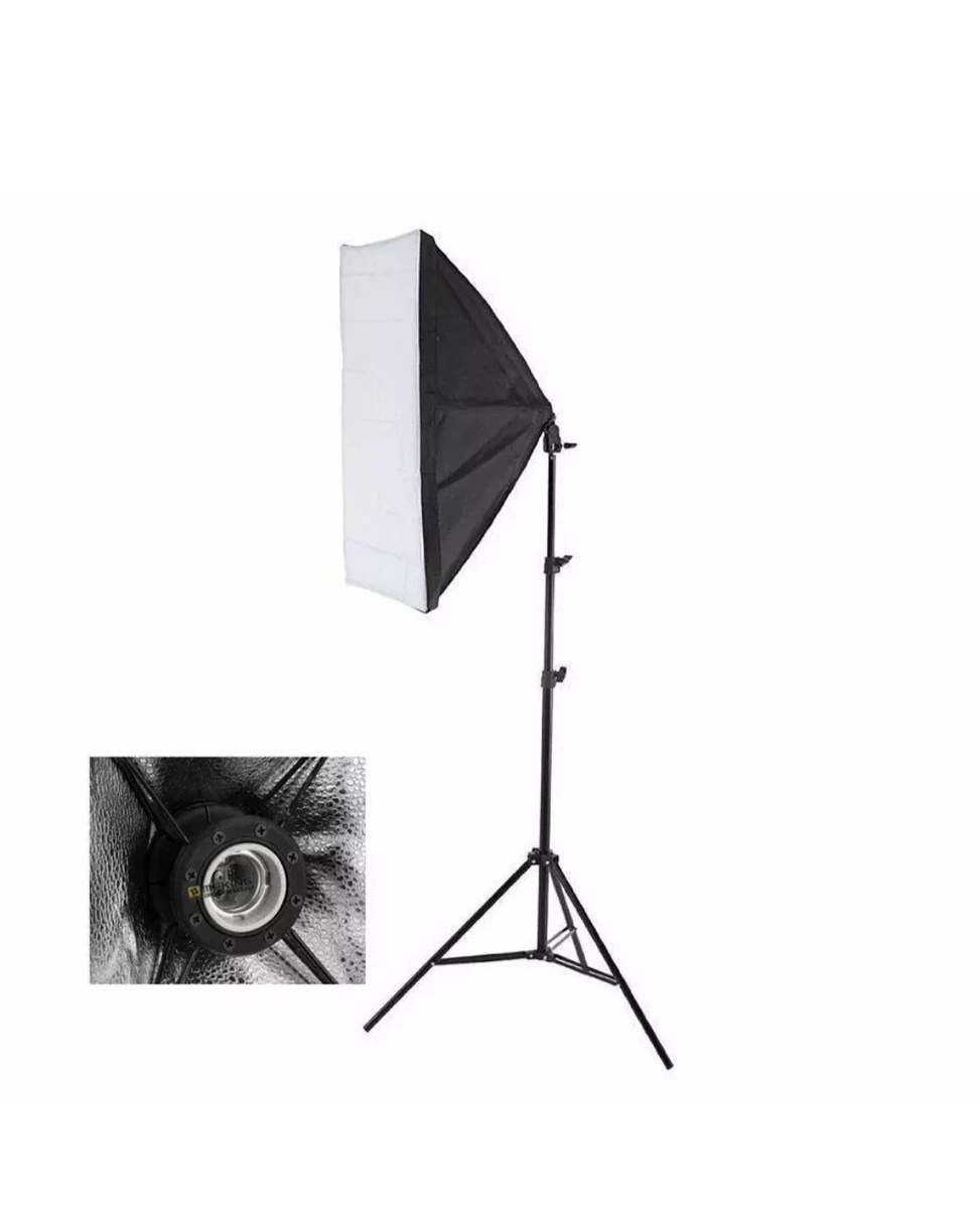 OMBAR Softbox-Set Fotografico per Studio Fotografico 50x70cm Professionale, con 135W 5500K Lampada Diurna E27 e Borsa per il Trasporto per Ritratti da Studio, Foto di Moda
