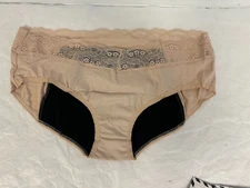 Dear Kate Womens Panties Undies ADA Hipster Mini Lining 2X Tan Period Protection