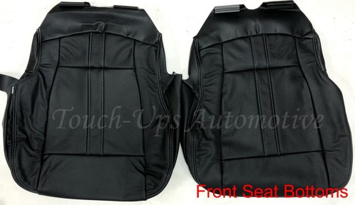Custom Black Leather & Vinyl Seat Covers For Ford F150 XLT SuperCrew 2015-2020 – First & Second Rows