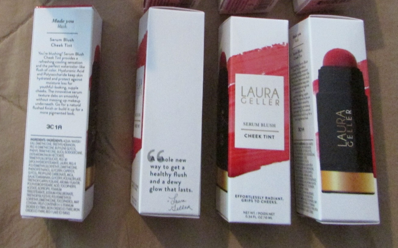 New Lot Of 4 Laura Geller - Serum Blush Cheek Tint - Graceful Guava 0.34 Fl Oz