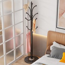 Black Coat Rack  Freestanding, Metal Coat Rack Coat Hanger Stand, Entryway Tr...