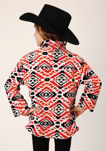 Roper Kids Girls Aztec Print Multi-Color Polyester Fleece Jacket - Picture 3 of 4