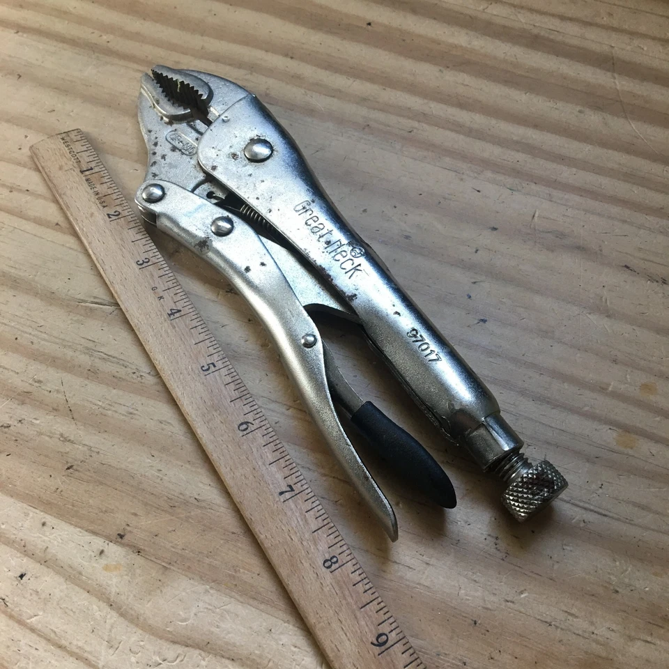 Alicates de bloqueo de agarre de tornillo de mandíbula recta Great Neck CR-M0 de colección de los años 80 97017 Foto 3 de 4