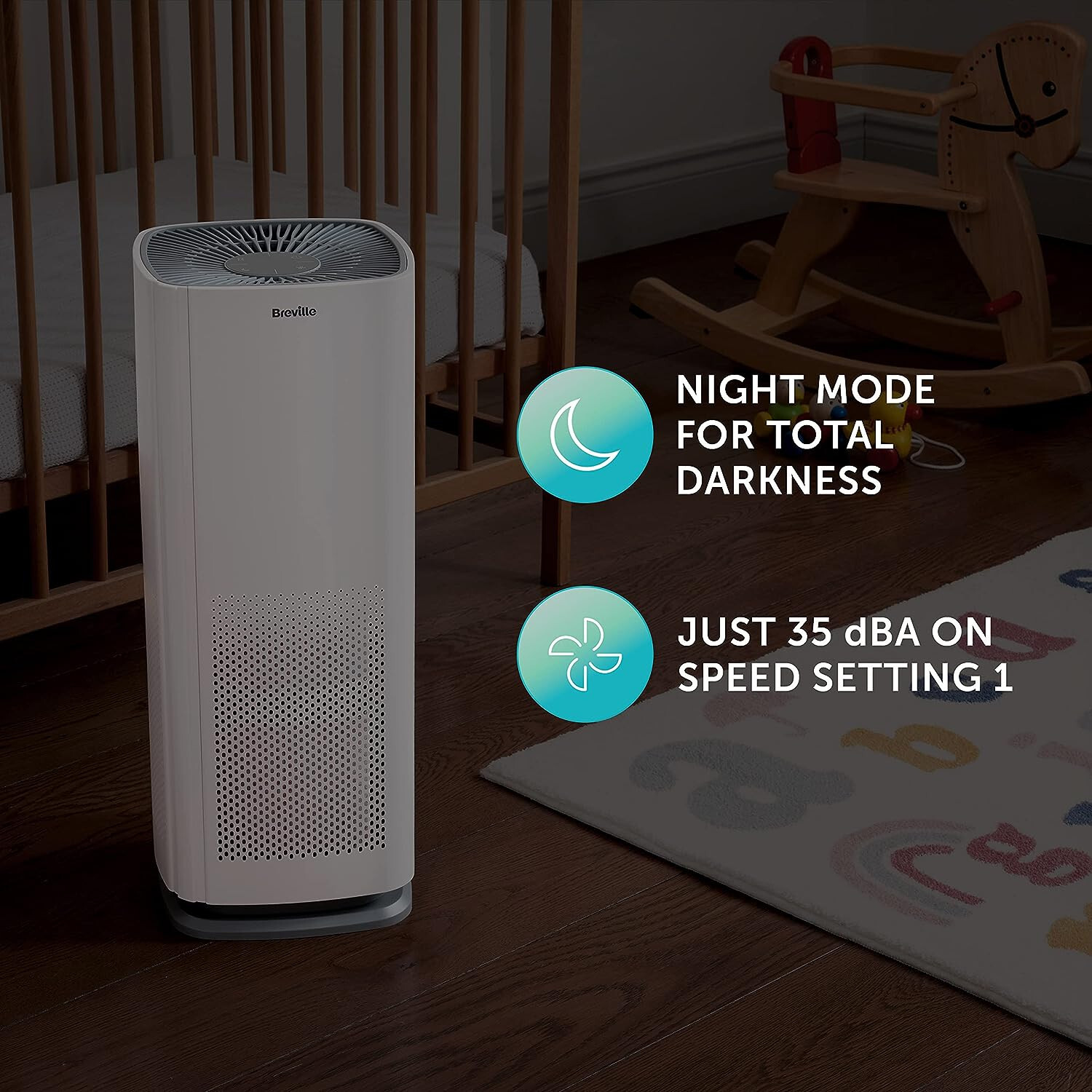 BREVILLE 360° Autosense Air Purifier Quiet, True H13 HEPA Filter