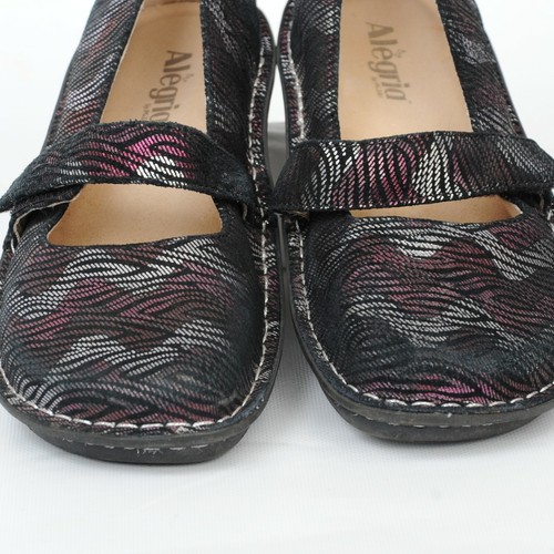 Alegria FEL-345 Negro Púrpura Plata Mary Jane Zapatos Confort Mujer 40 9.5-10 - Imagen 8 de 11