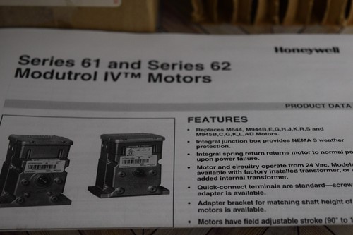 Honeywell M6184D1001 24Volt 50/60 Hz 15VA Stroke Adj (90) Modutrol IV Motor - Imagen 3 de 7