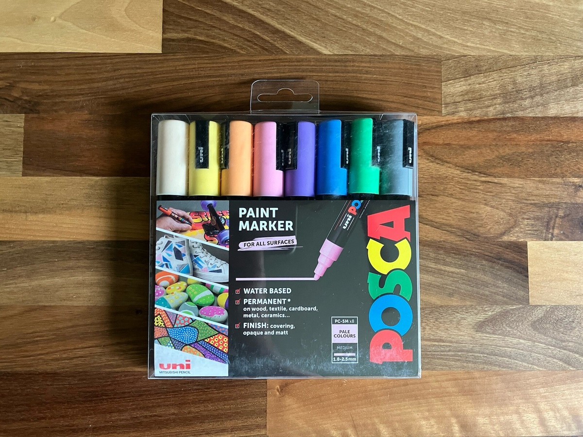 Posca PC-5M Paint Pen Set - 8 Pastel Colors, Water-Based Permanent Marker For Multi-Surfaces - View #8