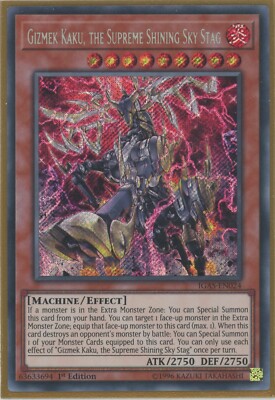 Yugioh Gizmek Kaku, The Supreme Shining Sky Stag IGAS-EN024 Secret  1st Ed NM
