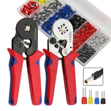 Ferrule Terminal Crimping Tool Self-adjusting Ratchet Wire Cable Crimper Pliers
