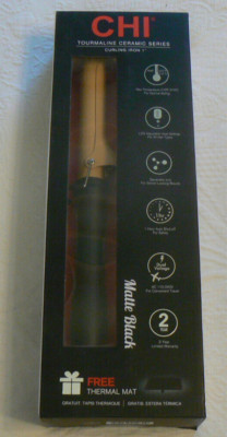 BRAND NEW NIB CHI Tourmaline Ceramic Series Curling Iron 1'' Classic Curls w/Mat