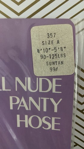 Vintage Kohls All Nude Pantyhose Sheer To Waist Suntan Small 1960s NOS - Picture 4 of 4
