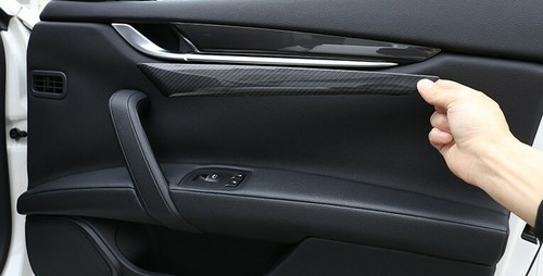 4pcs Real Carbon Fiber Side Door Trim Panel Cover For Maserati Ghibli 2015-2020 - Picture 6 of 9