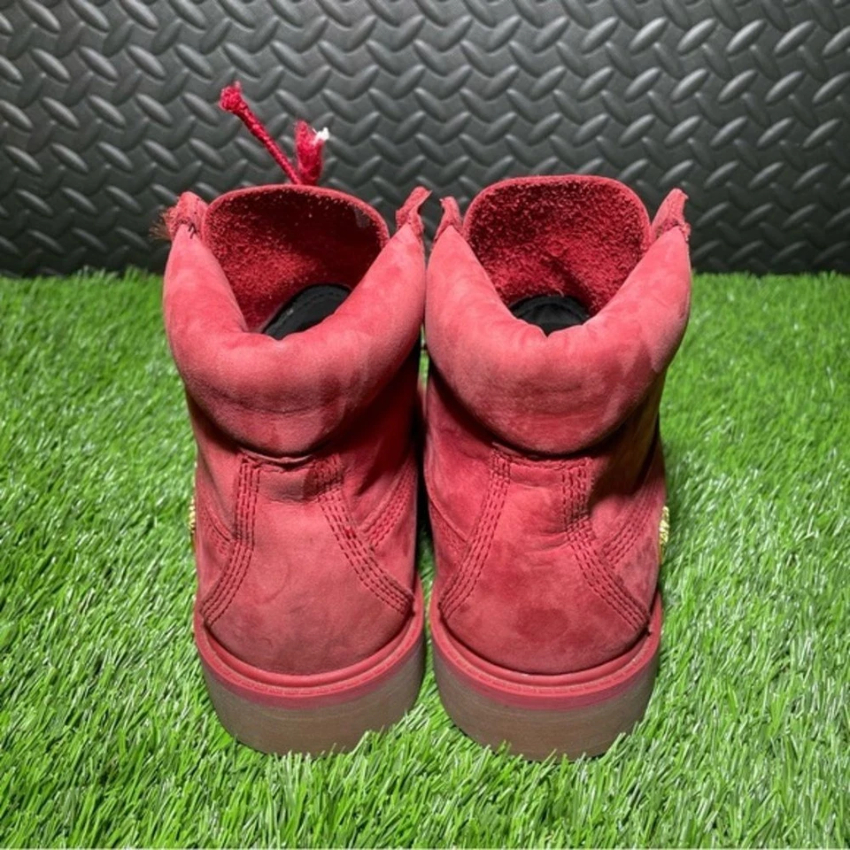 Timberland Rojo Gamuza Edición Limitada Talla US 2.5 Niños Botas Nubuck Gum Bottom Foto 4 de 4