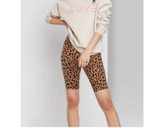 Wild Fable Leopard Cheetah Print Stretch High-Rise Bike Shorts Yoga S SMALL