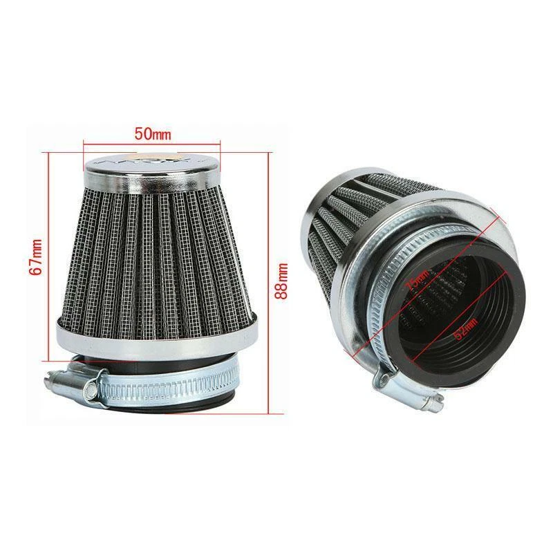 Limpiador de filtros de aire cónicos de entrada de aire frío de 52 mm 4 piezas para motociclista Foto 3 de 4