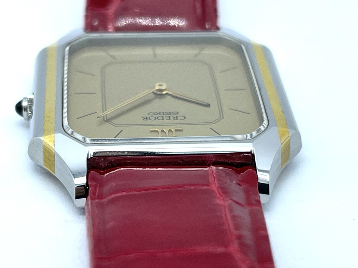 Near MINT Vintage SEIKO Credor Quartz Ladies Watch Gold Dial