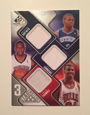 2009-10 SP Game Used Star Swatches- TYRUS THOMAS / SIMMONS / BREWER # 225/299 *