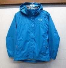 EUC The North Face Resolve Jacket Waterproof Breathable Hooded Sky Blue L 14-16