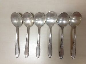 Wm Rogers /& Son April Pattern IS Silverplate SET OF 4 SOUP SPOONS