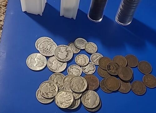 Vintage US Coin Collection Lot ~ Silver ~ Cent Coins ~  20+ Coins Starter LOT - Afbeelding 1 van 8