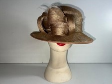 Ladies/Women Elegant Brown Summer Sun Wide Brim Church Hat One Size OLS-HT029