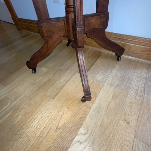 Eastlake Victorian Wood Marble Top Parlor Side Table Spoon Carvings 1880’s - Picture 7 of 21