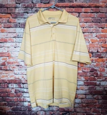 🔥 Nike Golf FitDry Yellow Short Sleeve Polo Shirt Men's Large L Dri-Fit