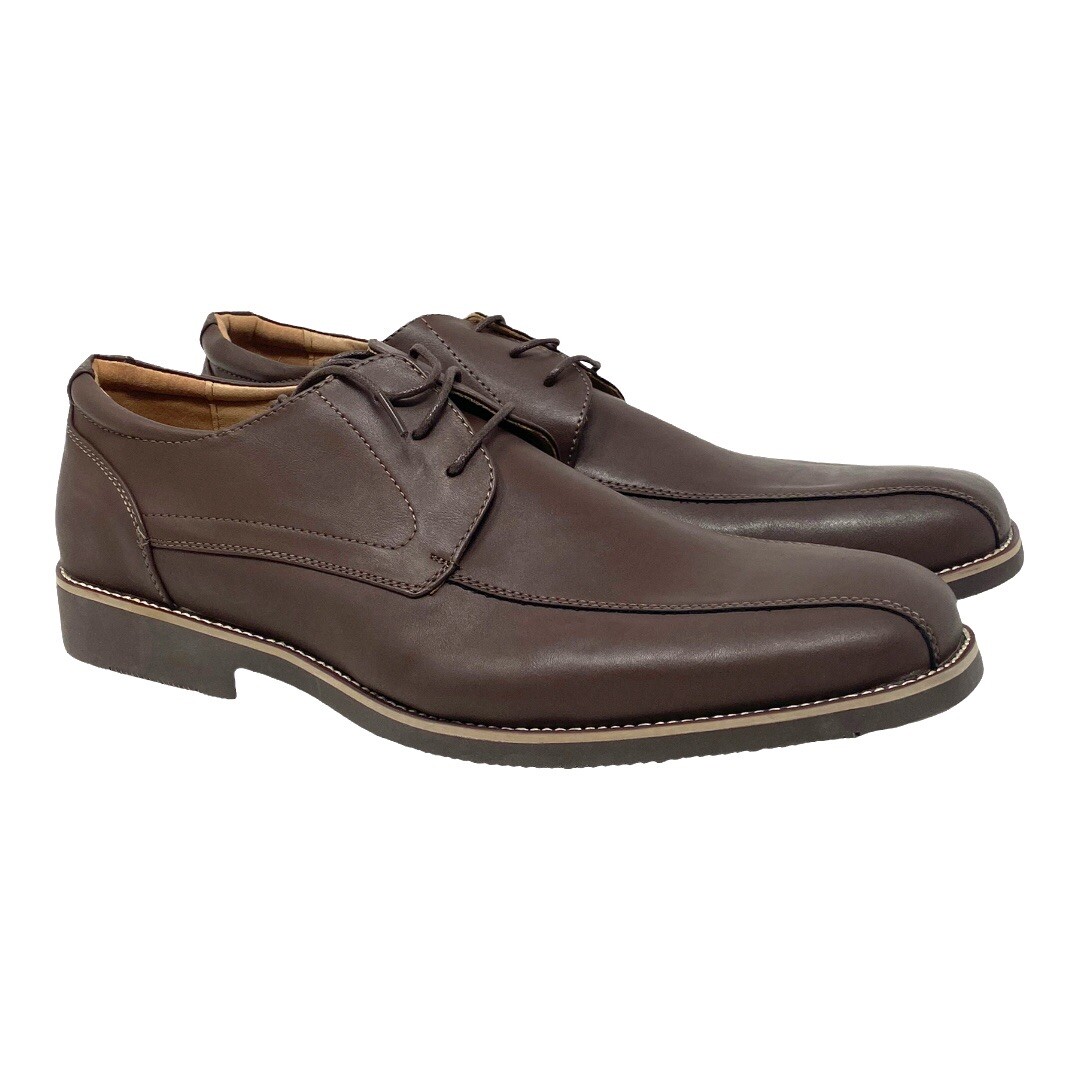 GM Golaiman Men’s Lace Up Square Toe Oxford Dress Shoes Brown Size 14