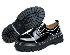 Mens Lace Up Creepers Loafers Shoes Platform Punk Oxfords Business Dress Shoes