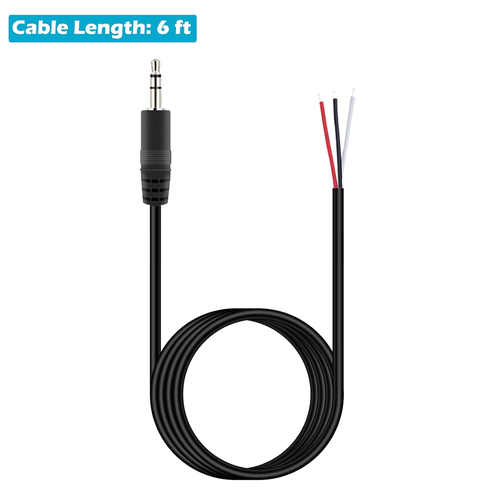Fancasee 3.5Mm 1/8" to Speaker Wire, 2-Pack 6FT 3.5Mm TRS Stereo Male Plug to Ba - Picture 4 of 12