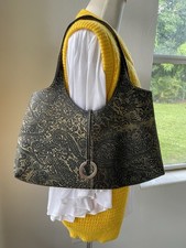 Vintage Stamped Genuine Leather O ring Handbag